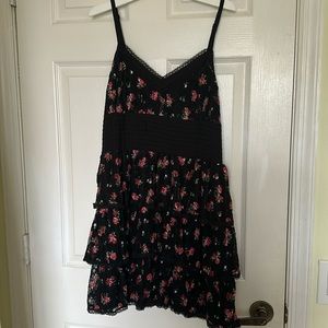 BEBE lace / ruffle dress